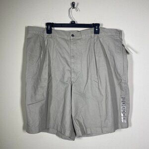NWT! Perry Ellis America Shorts Men's 44 Beige Cotton Pleated Chino Preppy!